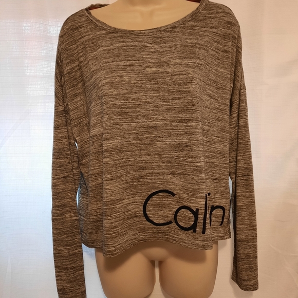Calvin Klein Performance Gray Boxy Long Sleeve Sweatshirt - Picture 1 of 10